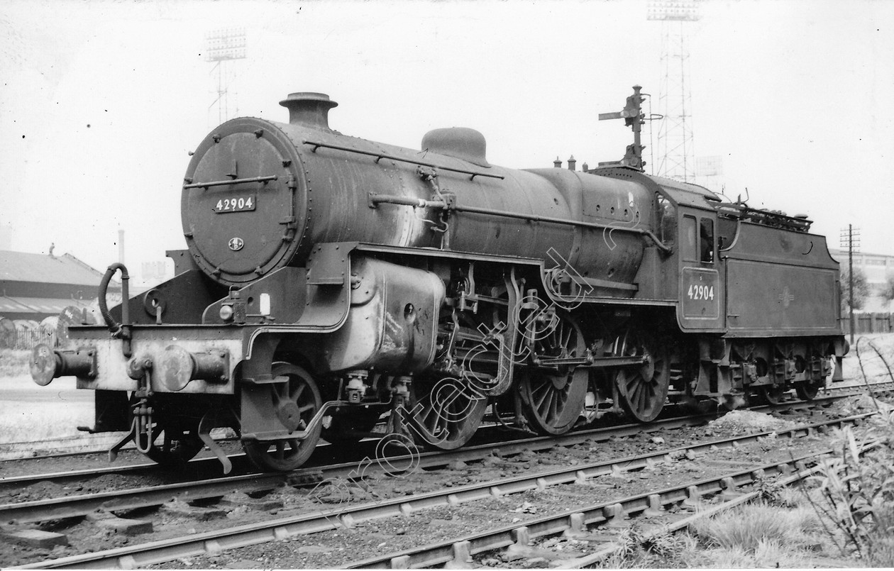 WD0661 
 ENGINE CLASS: Moguls 2-6-0 ENGINE NUMBER: 42904 LOCATION: Trafford Park DATE: 23 May 1961 COMMENTS: 
 Keywords: 23 May 1961, 42904, Cooperline, Moguls 2-6-0, Steam, Trafford Park, WD Cooper, locomotives, railway photography, trains