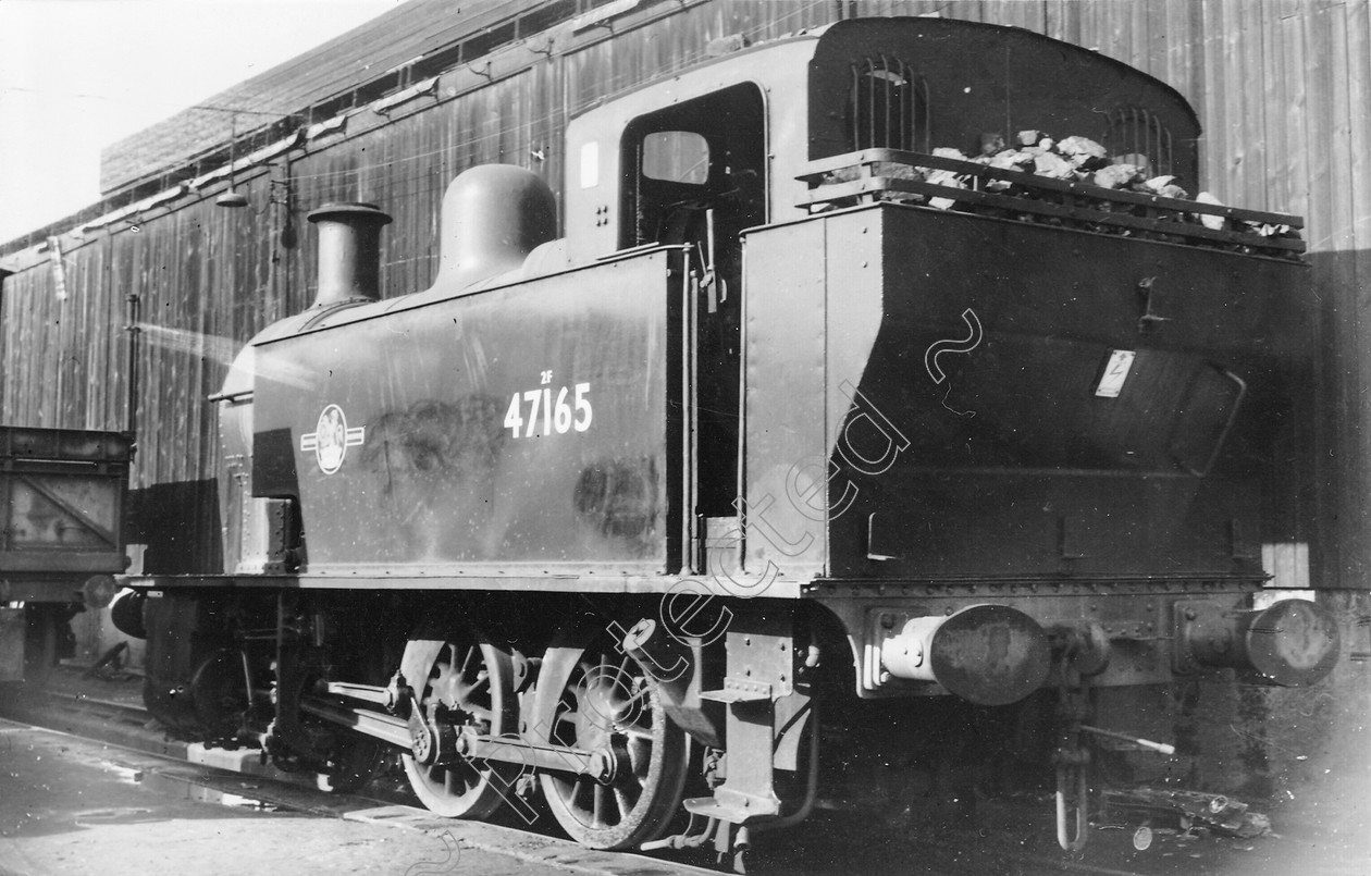 WD1370 
 ENGINE CLASS: 0-6-0 Tanks (Jinty) ENGINE NUMBER: 47165 LOCATION: Agecroft DATE: 05 June 1962 COMMENTS: 
 Keywords: 0-6-0 Tanks (Jinty), 05 June 1962, 47165, Agecroft, Cooperline, Steam, WD Cooper, locomotives, railway photography, trains