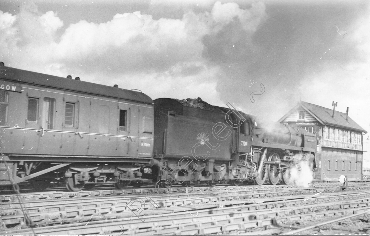 WD1372 
 ENGINE CLASS: Clan Class ENGINE NUMBER: 72001 LOCATION: Agecroft DATE: 08 August 1961 COMMENTS: 
 Keywords: 08 August 1961, 72001, Agecroft, Clan Class, Cooperline, Steam, WD Cooper, locomotives, railway photography, trains