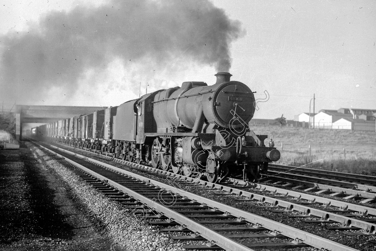 WD2076 
 ENGINE CLASS: Stanier Class 8 2-8-0 ENGINE NUMBER: 48730 LOCATION: Leyland DATE: 23 September 1964 COMMENTS: 
 Keywords: 23 September 1964, 48730, Cooperline, Leyland, Stanier Class 8 2-8-0, Steam, WD Cooper, locomotives, railway photography, trains