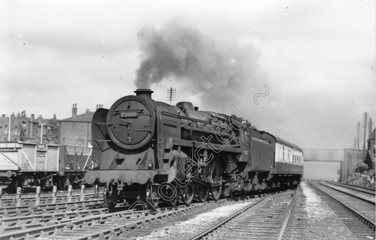 WD1371 
 ENGINE CLASS: Clan Class ENGINE NUMBER: 72000 LOCATION: Eccles Junction DATE: 00.07.1956 COMMENTS: 
 Keywords: 00.07.1956, 72000, Clan Class, Cooperline, Eccles Junction, Steam, WD Cooper, locomotives, railway photography, trains