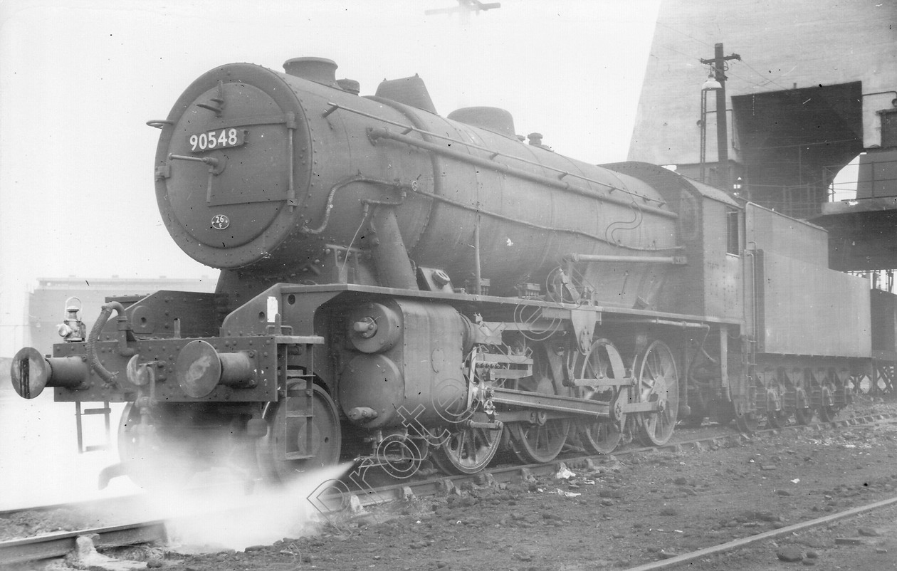 WD2528 
 ENGINE CLASS: Riddles 2-8-0 90000 ENGINE NUMBER: 90548 LOCATION: Patricroft DATE: 14 February 1961 COMMENTS: 
 Keywords: 14 February 1961, 90548, Cooperline, Patricroft, Riddles 2-8-0 90000, Steam, WD Cooper, locomotives, railway photography, trains