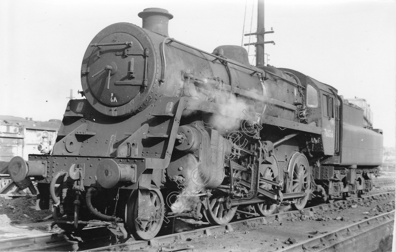 WD0688 
 ENGINE CLASS: Moguls 2-6-0 ENGINE NUMBER: 76036 LOCATION: Patricroft DATE: 19 September 1966 COMMENTS: 
 Keywords: 19 September 1966, 76036, Cooperline, Moguls 2-6-0, Patricroft, Steam, WD Cooper, locomotives, railway photography, trains