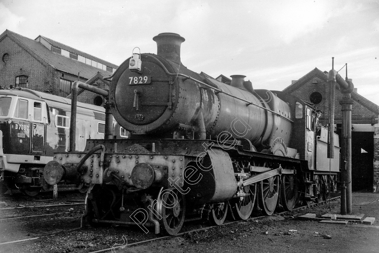 WD2835 
 ENGINE CLASS: GWR ENGINE NUMBER: 7829 LOCATION: Carmarthen DATE: 25 September 1963 COMMENTS: 
 Keywords: 25 September 1963, 7829, Carmarthen, Cooperline, GWR, Steam, WD Cooper, locomotives, railway photography, trains