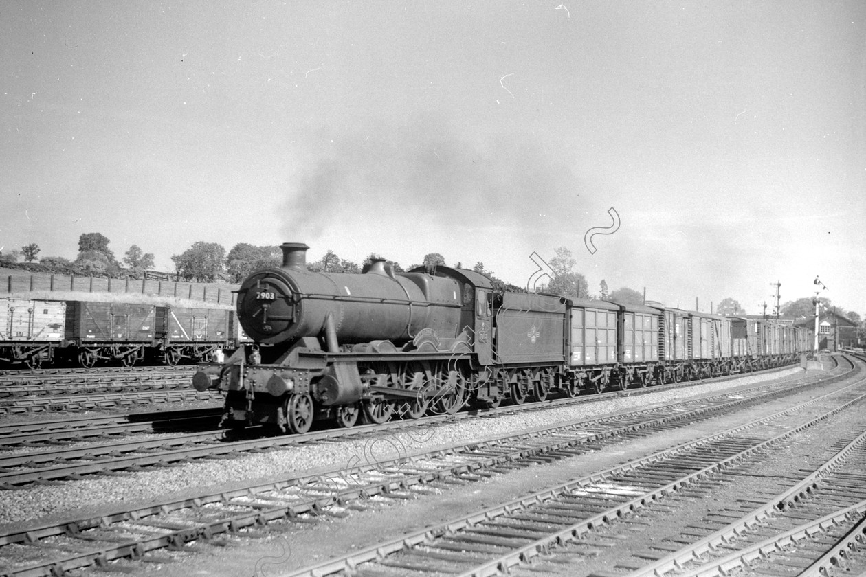 WD2836 
 ENGINE CLASS: GWR ENGINE NUMBER: 7903 LOCATION: Ruabon DATE: 16 September 1963 COMMENTS: 
 Keywords: 16 September 1963, 7903, Cooperline, GWR, Ruabon, Steam, WD Cooper, locomotives, railway photography, trains