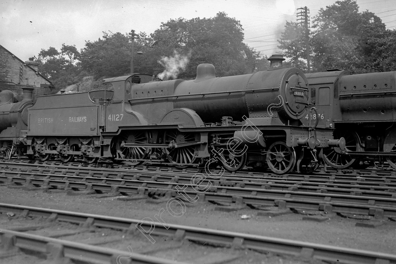 WD0515 
 ENGINE CLASS: Midland Compounds ENGINE NUMBER: 41127 LOCATION: Dumfries DATE: 09 August 1950 COMMENTS: 
 Keywords: 09 August 1950, 41127, Cooperline, Dumfries, Midland Compounds, Steam, WD Cooper, locomotives, railway photography, trains