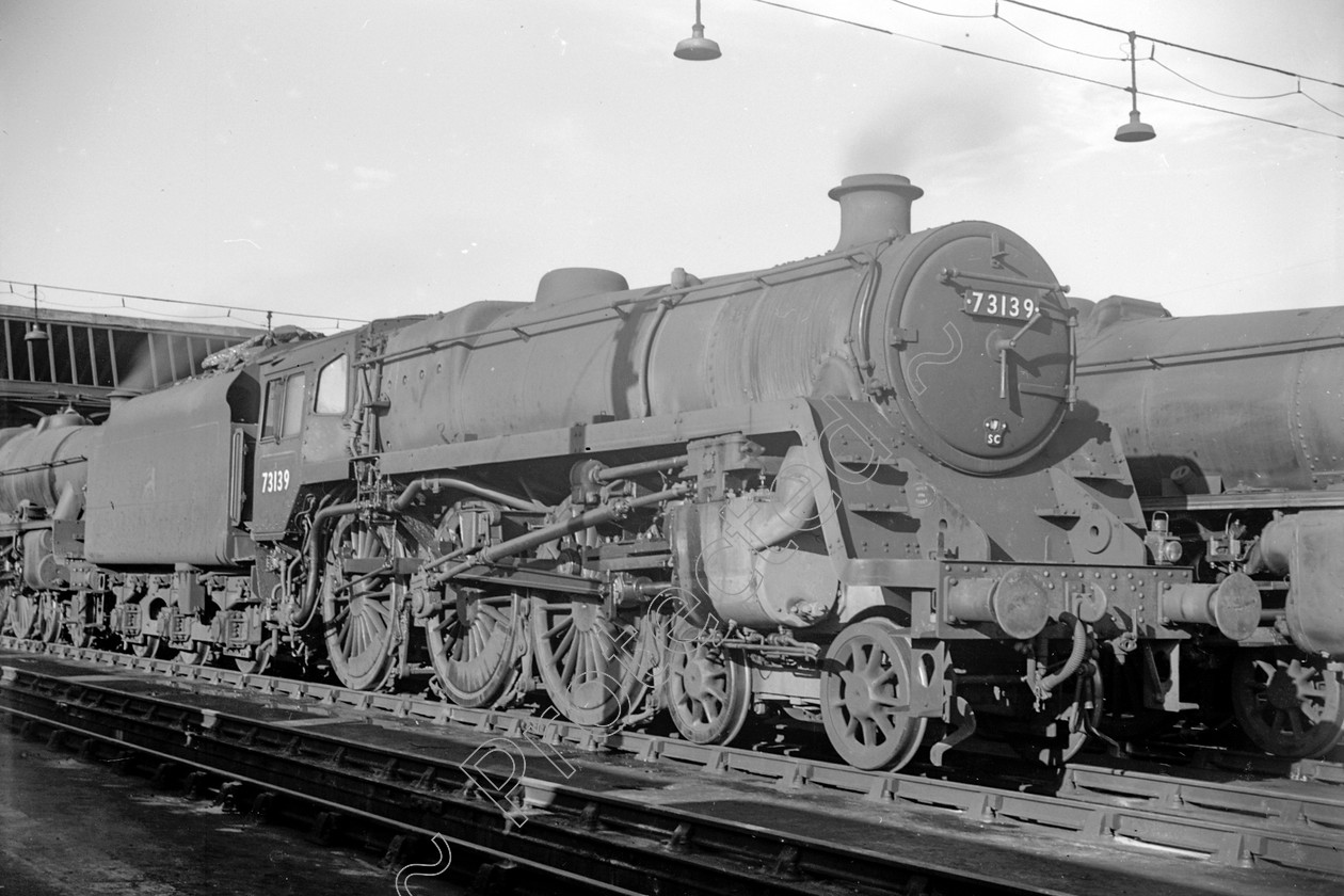 WD2450 
 ENGINE CLASS: BR 73000 4-6-0 ENGINE NUMBER: 73139 LOCATION: Patricroft DATE: 05 July 1957 COMMENTS: 
 Keywords: 05 July 1957, 73139, BR 73000 4-6-0, Cooperline, Patricroft, Steam, WD Cooper, locomotives, railway photography, trains