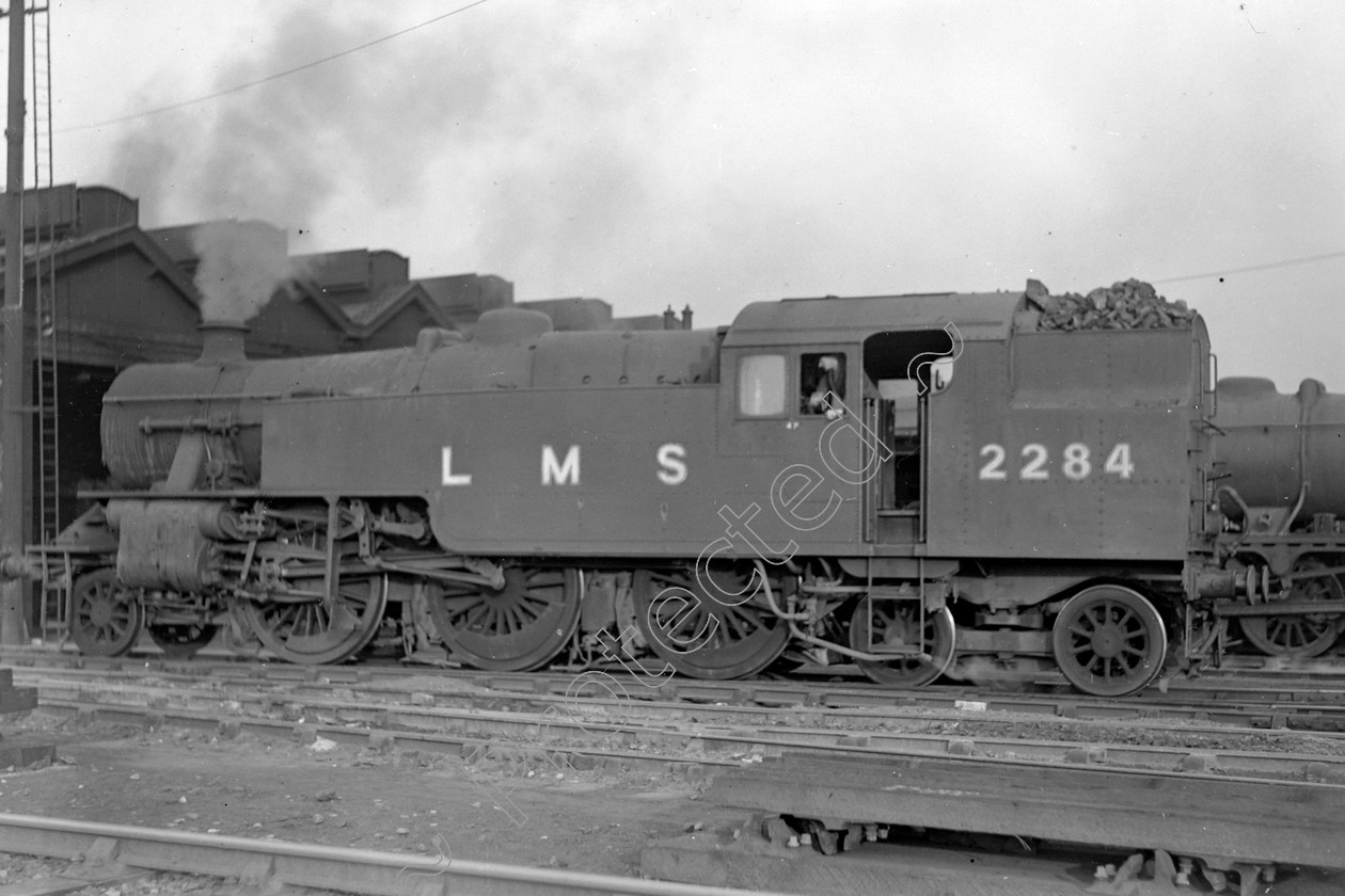 WD1022 
 ENGINE CLASS: 2-6-4 Tanks ENGINE NUMBER: 2284 LOCATION: Newton Heath DATE: 12 May 1949 COMMENTS: 
 Keywords: 12 May 1949, 2-6-4 Tanks, 2284, Cooperline, Newton Heath, Steam, WD Cooper, locomotives, railway photography, trains