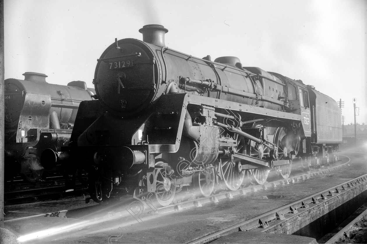 WD2436 
 ENGINE CLASS: BR 73000 4-6-0 ENGINE NUMBER: 73129 LOCATION: Patricroft DATE: COMMENTS: 
 Keywords: 73129, BR 73000 4-6-0, Cooperline, Patricroft, Steam, WD Cooper, locomotives, railway photography, trains