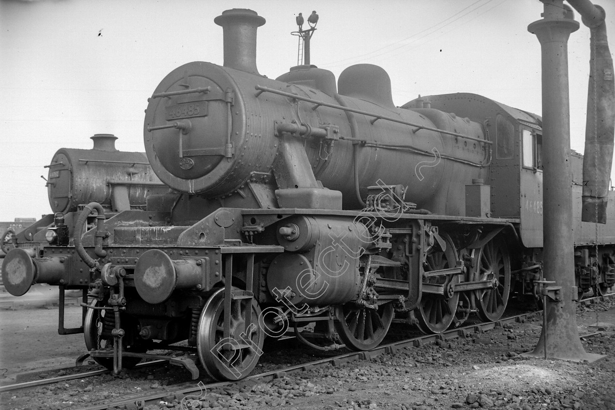 WD0879 
 ENGINE CLASS: Ivatt 6400 & 3000 ENGINE NUMBER: 46485 LOCATION: Agecroft DATE: 04 June 1960 COMMENTS: 
 Keywords: 04 June 1960, 46485, Agecroft, Cooperline, Ivatt 6400 & 3000, Steam, WD Cooper, locomotives, railway photography, trains